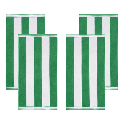 Set di 4 asciugamani da spiaggia in cotone oversize Cabana Stripe di Superior