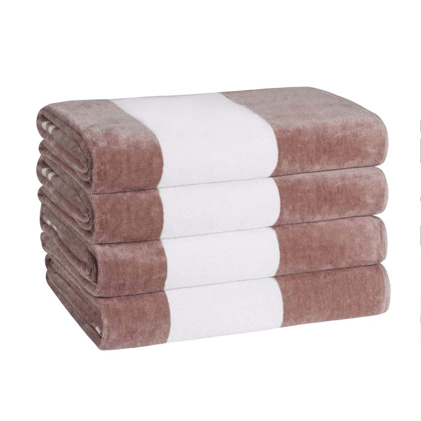 Set di 4 asciugamani da spiaggia in cotone oversize Cabana Stripe di Superior