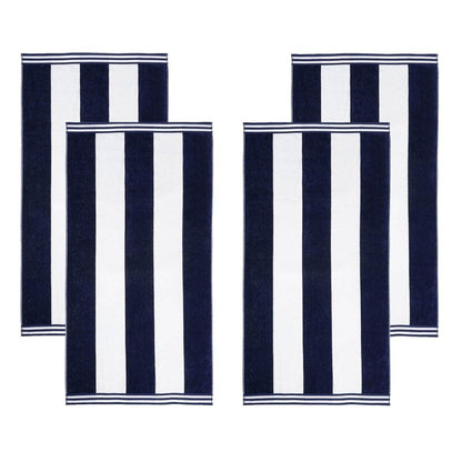 Set di 4 asciugamani da spiaggia in cotone oversize Cabana Stripe di Superior