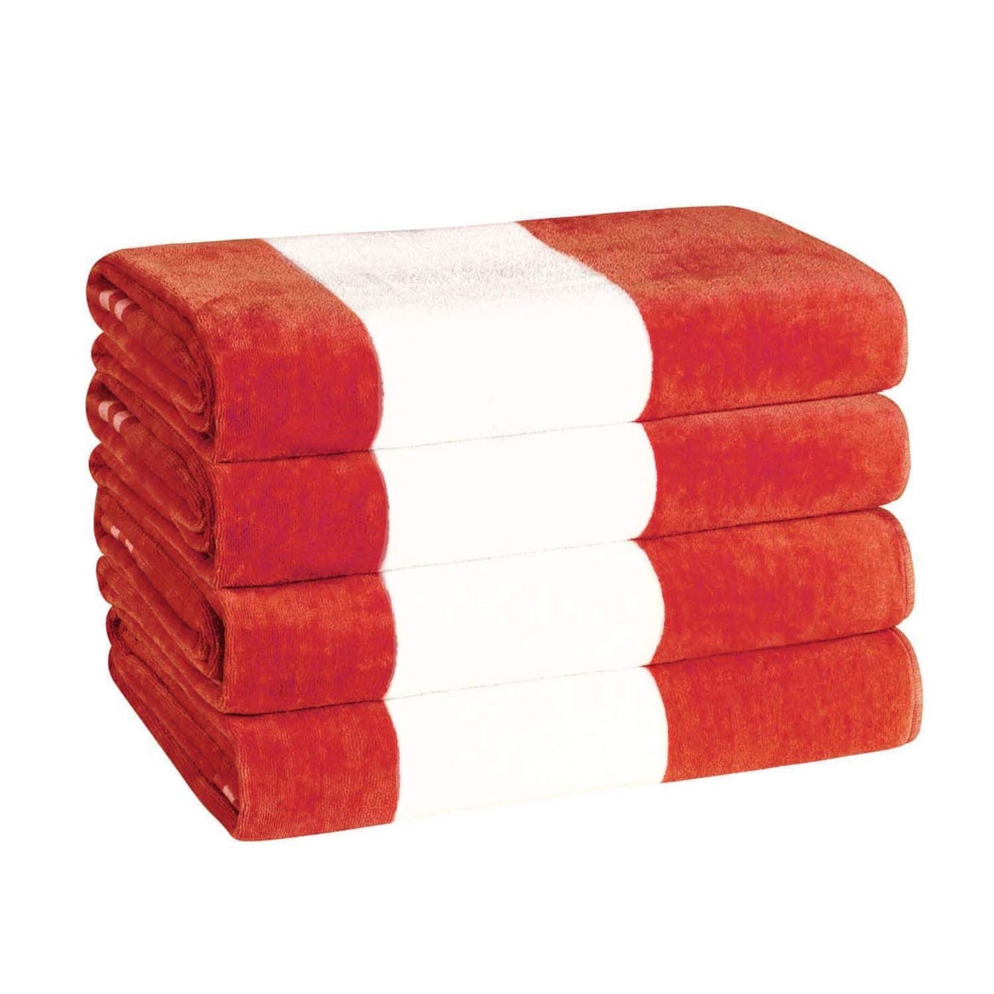 Set di 4 asciugamani da spiaggia in cotone oversize Cabana Stripe di Superior