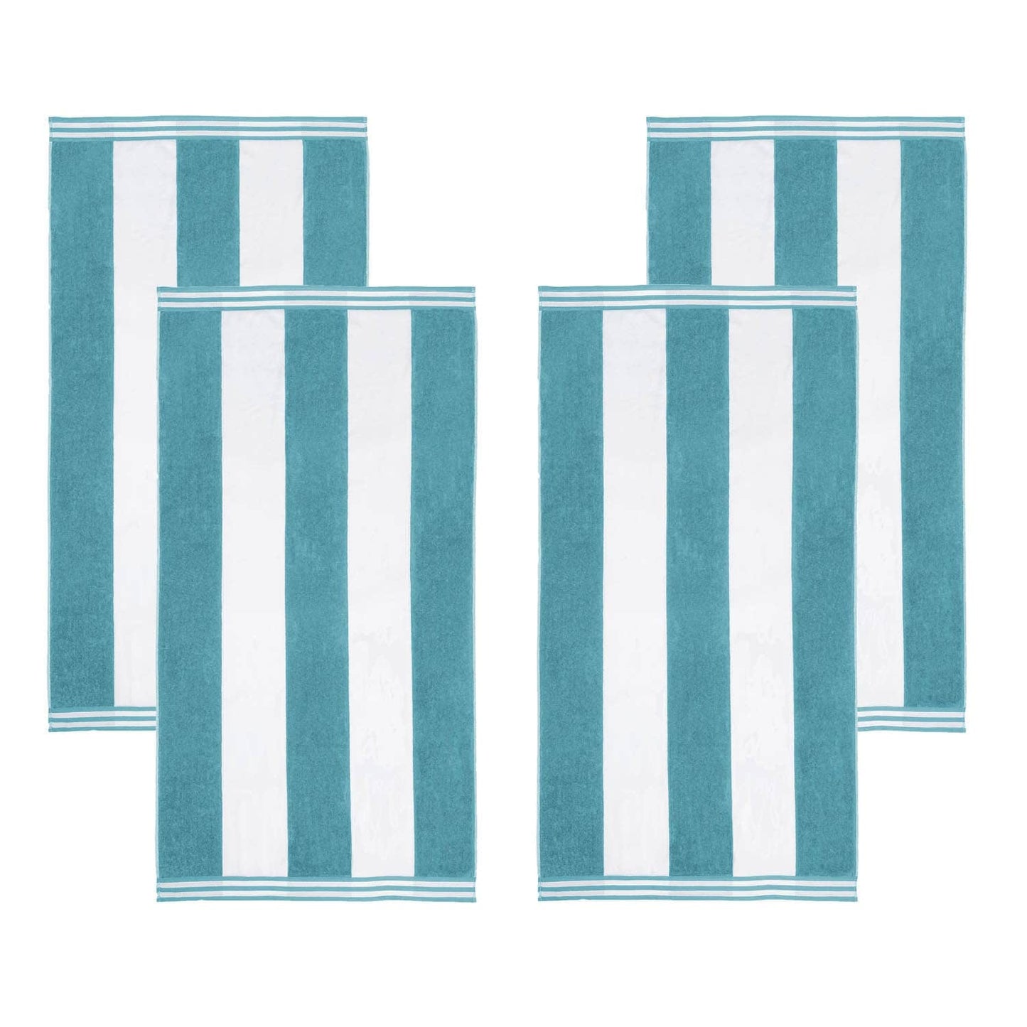Set di 4 asciugamani da spiaggia in cotone oversize Cabana Stripe di Superior