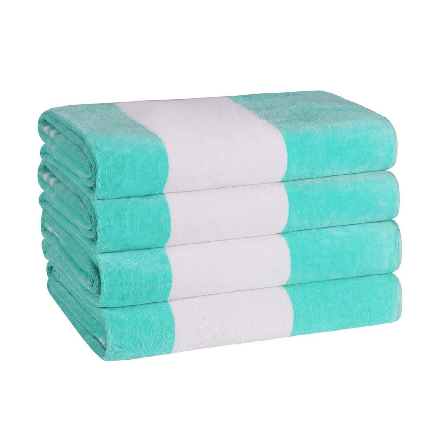 Set di 4 asciugamani da spiaggia in cotone oversize Cabana Stripe di Superior