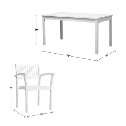 Set da pranzo impilabile in legno Caladesi