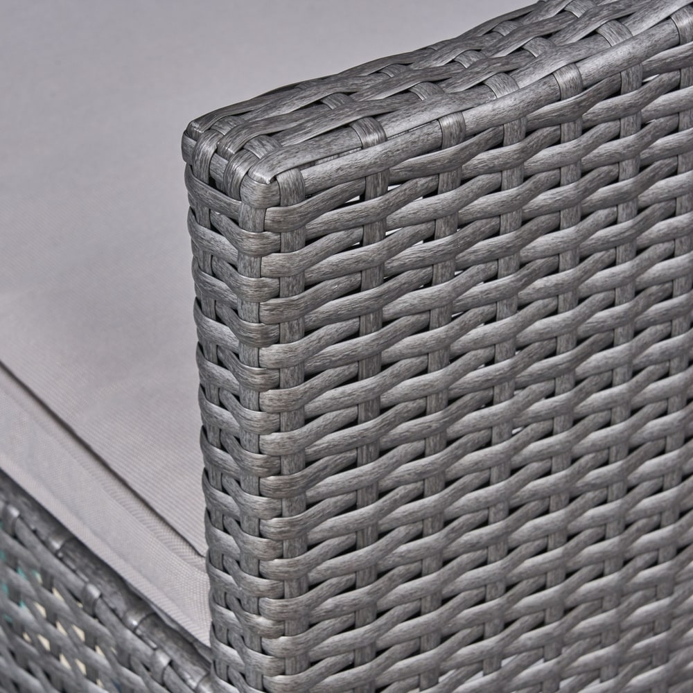 Set da pranzo Calero Outdoor da 6 pezzi in legno e vimini con sedie e panca di Christopher Knight Home