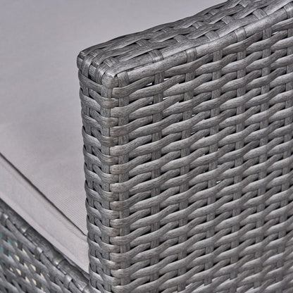 Set da pranzo Calero Outdoor da 6 pezzi in legno e vimini con sedie e panca di Christopher Knight Home