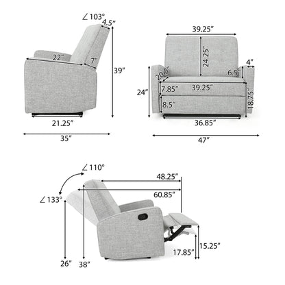 Poltrona reclinabile oversize Calliope Tufted di Christopher Knight Home