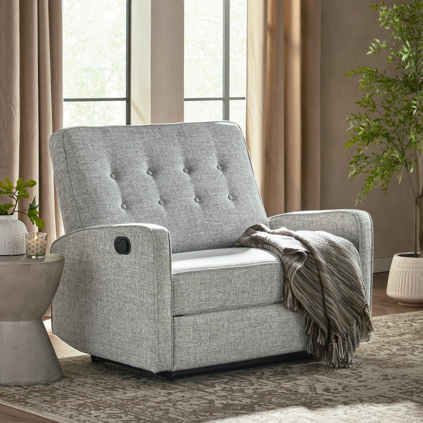 Poltrona reclinabile oversize Calliope Tufted di Christopher Knight Home