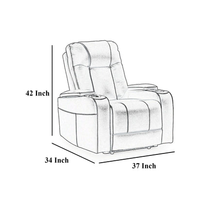 Poltrona reclinabile elettrica Callum, poggiatesta regolabile, similpelle nera