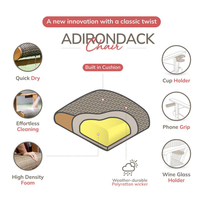 Set di 4 sedie Adirondack da esterno imbottite in teak Cambridge Casual Auburn