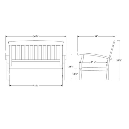 Set da conversazione per patio in teak Cambridge Casual Caterina, 4 pezzi