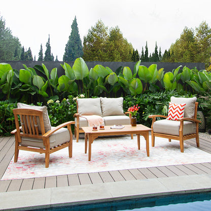 Set da conversazione per patio in teak Cambridge Casual Caterina, 4 pezzi