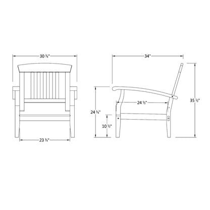 Set da conversazione per patio in teak Cambridge Casual Caterina, 4 pezzi
