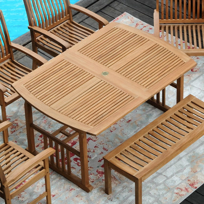 Set da pranzo estensibile da esterno Cambridge Casual Caterina in teak, 6 pezzi