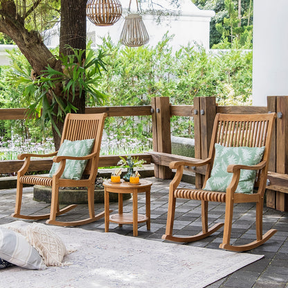 Set di sedie a dondolo da esterno Cambridge Casual Chara in teak, 3 pezzi