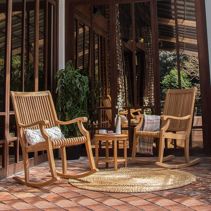 Set di sedie a dondolo da esterno Cambridge Casual Chara in teak, 3 pezzi