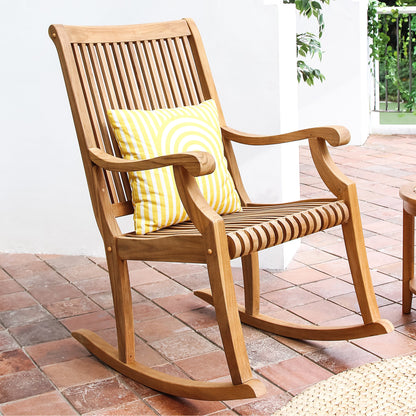 Set di sedie a dondolo da esterno Cambridge Casual Chara in teak, 3 pezzi