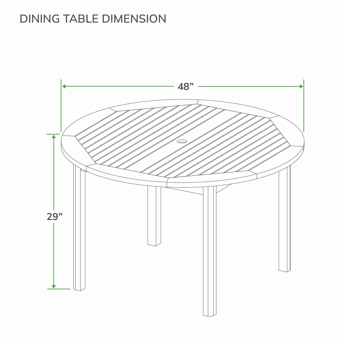 Set da pranzo per patio Cambridge Casual Chara in teak da 5 pezzi con cuscino