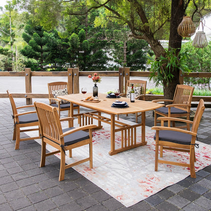 Set da pranzo estensibile per patio Cambridge Casual Chignik da 7 pezzi in teak