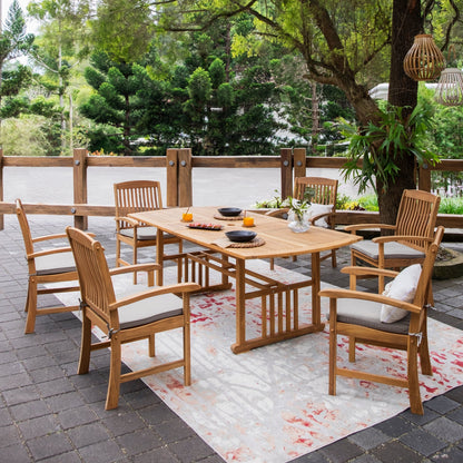 Set da pranzo estensibile per patio Cambridge Casual Chignik da 7 pezzi in teak