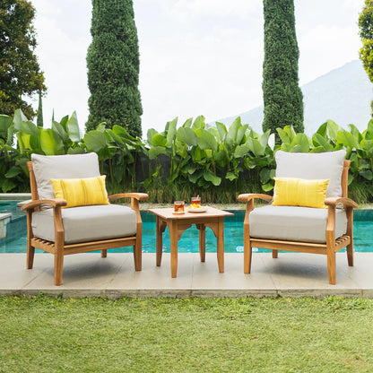 Set da giardino Cambridge Casual Leon in teak da 3 pezzi con cuscini