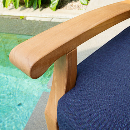 Set da conversazione per patio in legno di teak Cambridge Casual Leon da 5 pezzi