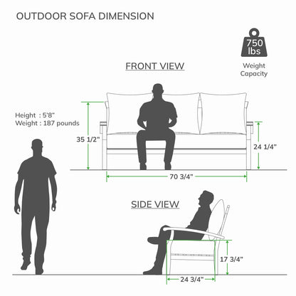 Set da conversazione per patio in legno di teak Cambridge Casual Leon da 5 pezzi