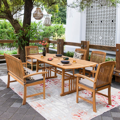 Set da pranzo estensibile per patio Cambridge Casual Leon in teak da 6 pezzi