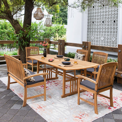 Set da pranzo estensibile per patio Cambridge Casual Leon in teak da 6 pezzi