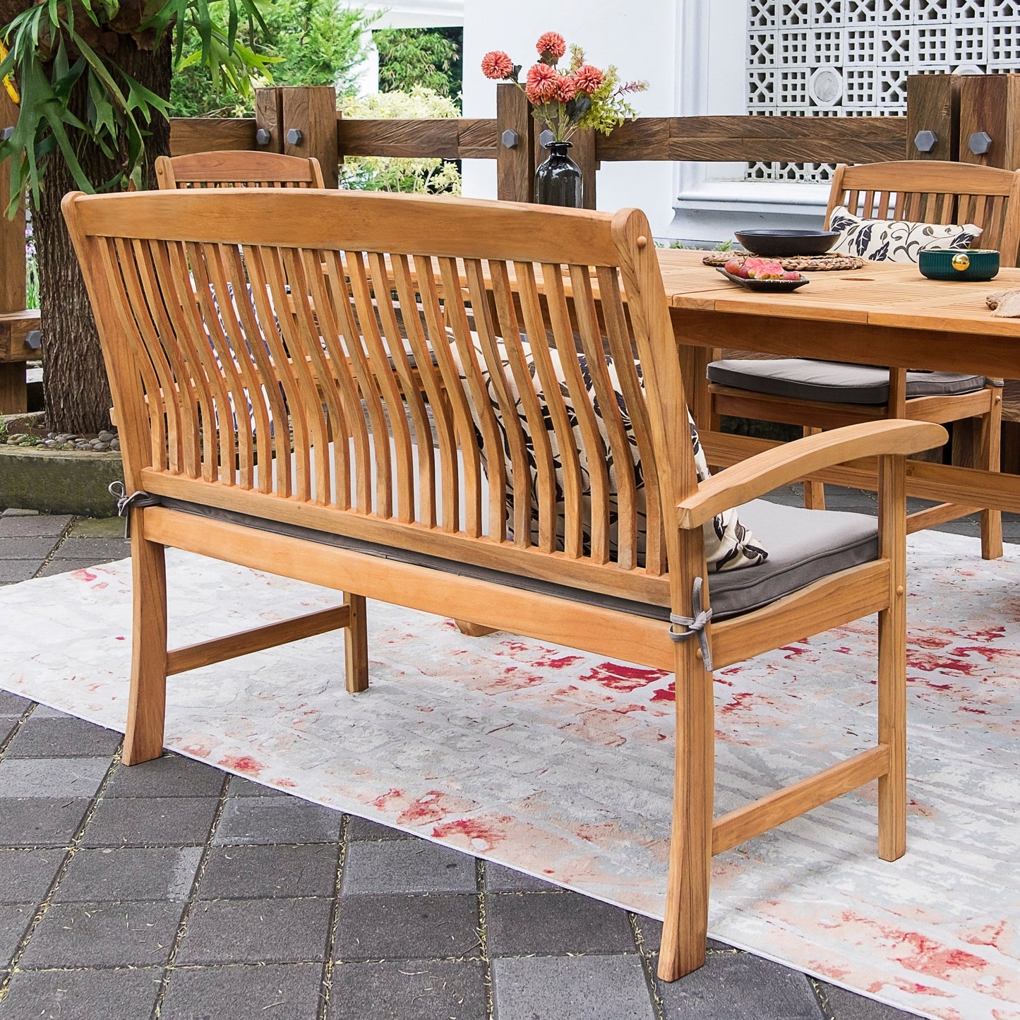 Set da pranzo estensibile per patio Cambridge Casual Leon in teak da 6 pezzi