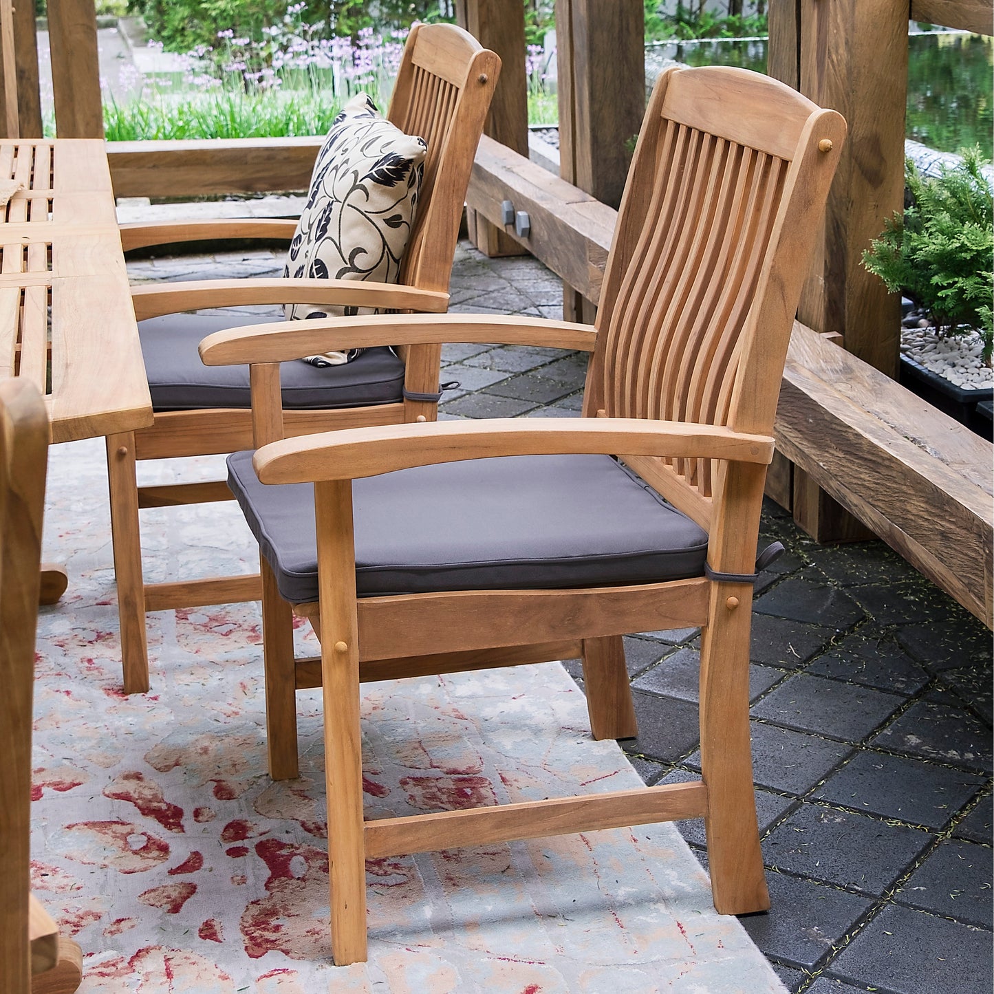 Set da pranzo estensibile per patio Cambridge Casual Leon in teak da 6 pezzi