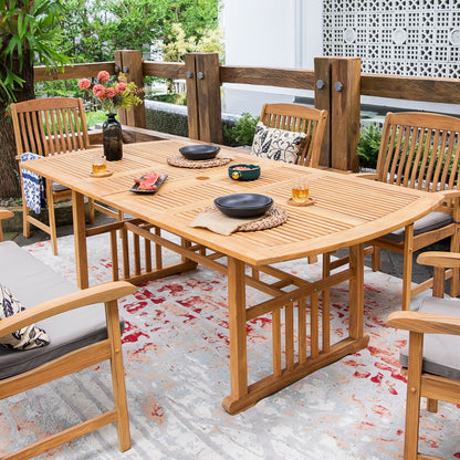 Set da pranzo estensibile per patio Cambridge Casual Leon in teak da 6 pezzi