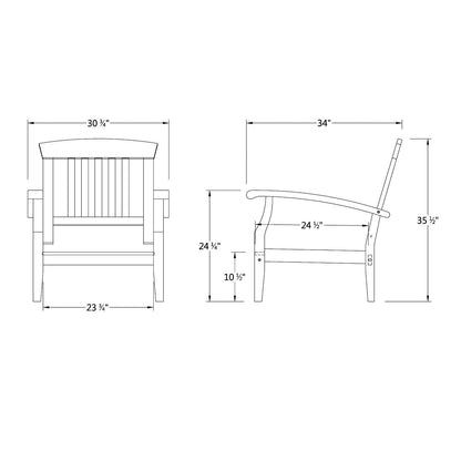 Set da conversazione per patio in teak Cambridge Casual Leon da 7 pezzi