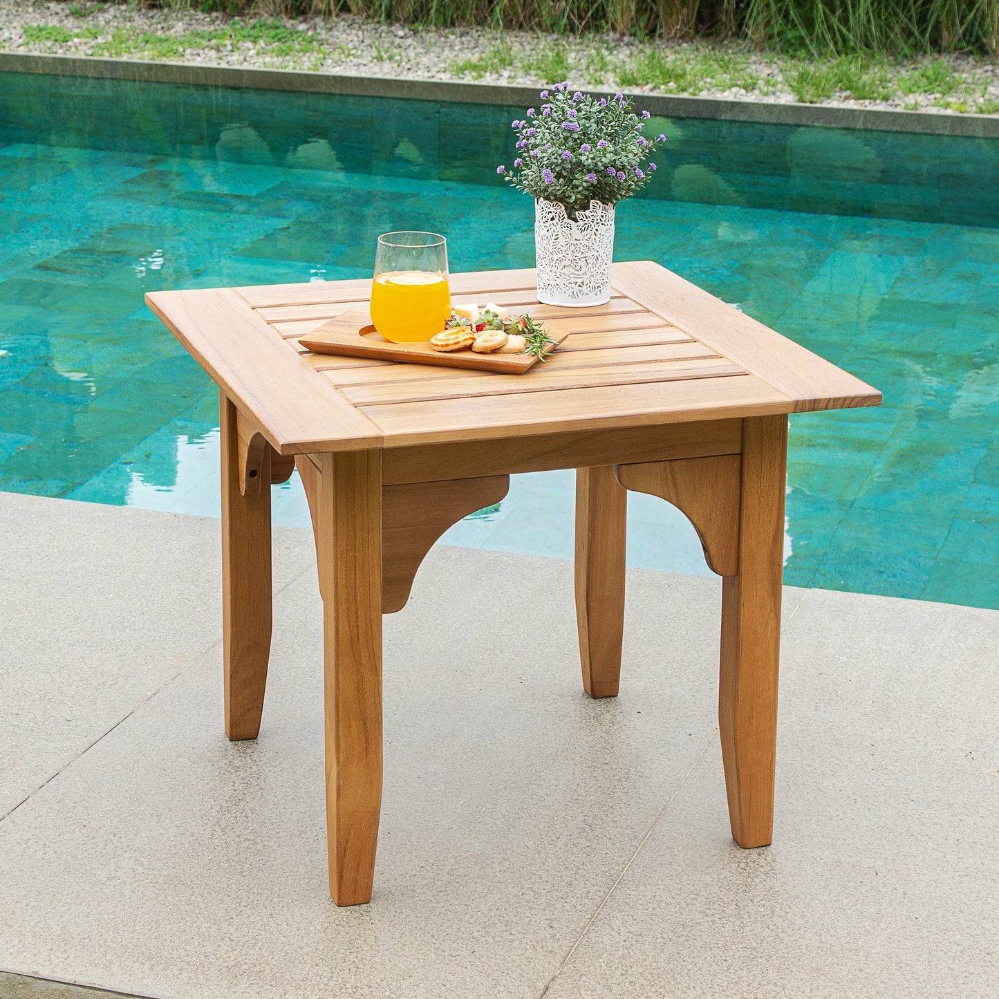 Set da conversazione per patio in teak Cambridge Casual Leon da 7 pezzi
