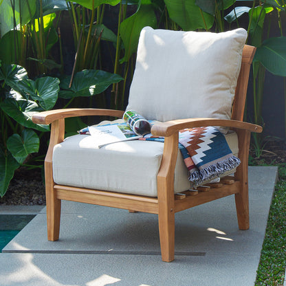 Set da conversazione per patio in teak Cambridge Casual Leon da 7 pezzi