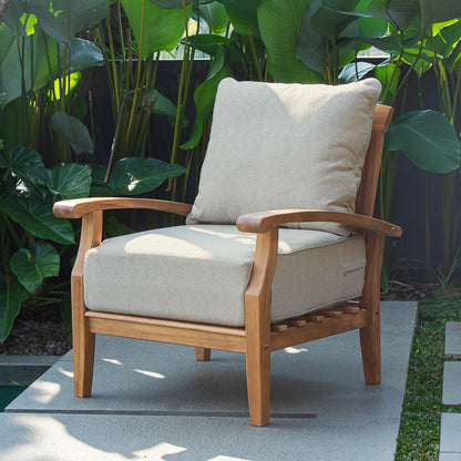 Set da conversazione per patio in teak Cambridge Casual Leon da 7 pezzi