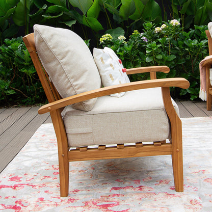 Set da conversazione per patio in teak Cambridge Casual Leon da 7 pezzi