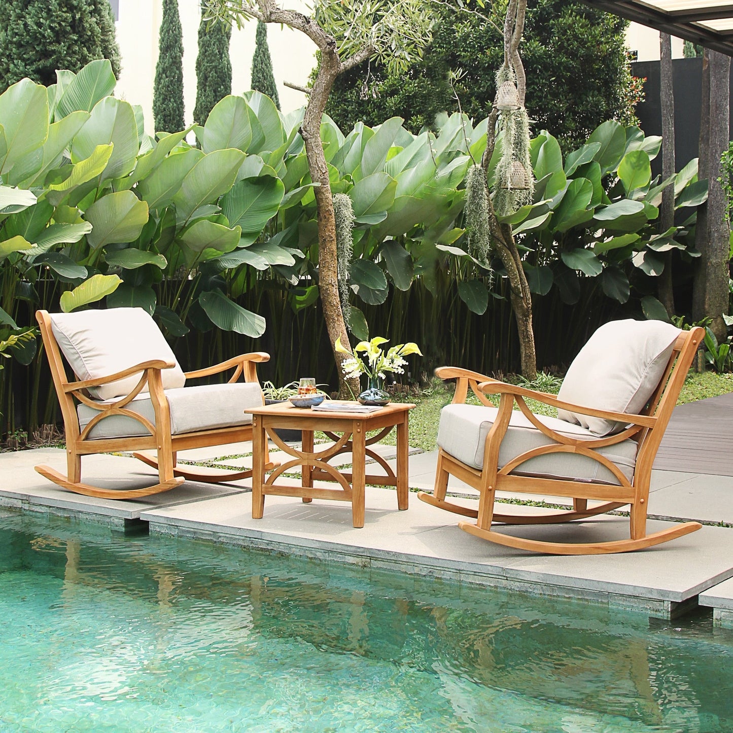 Set da salotto da giardino Cambridge Casual Lowell in teak, 3 pezzi