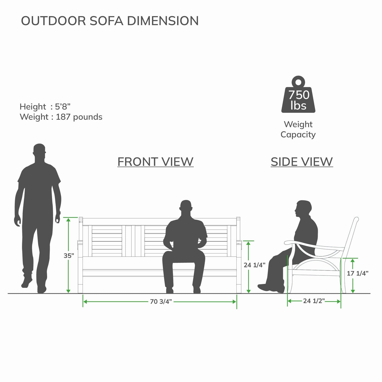 Set da conversazione per esterni Cambridge Casual Lowell in legno di teak da 5 pezzi