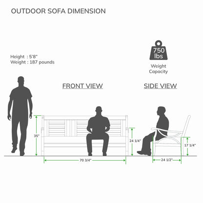Set da conversazione per esterni Cambridge Casual Lowell in legno di teak da 5 pezzi