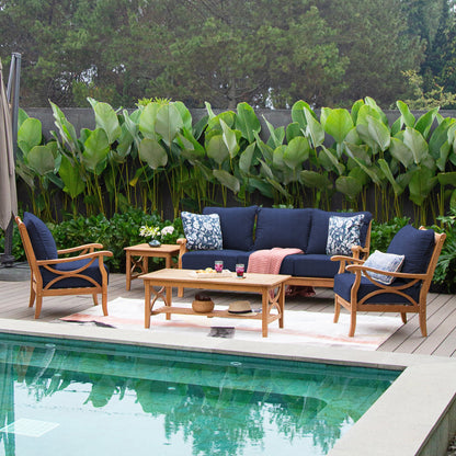 Set da conversazione per esterni Cambridge Casual Lowell in legno di teak da 5 pezzi