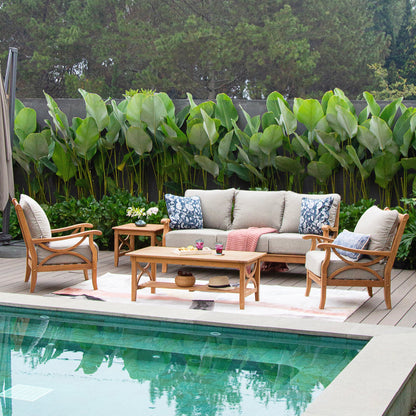 Set da conversazione per esterni Cambridge Casual Lowell in legno di teak da 5 pezzi