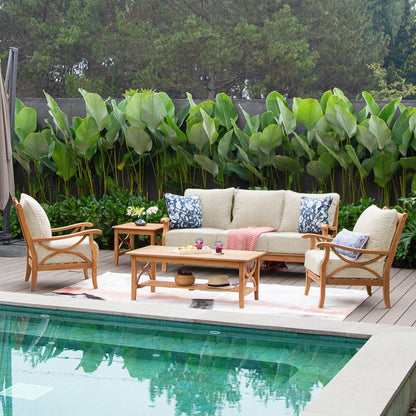 Set da conversazione per esterni Cambridge Casual Lowell in legno di teak da 5 pezzi