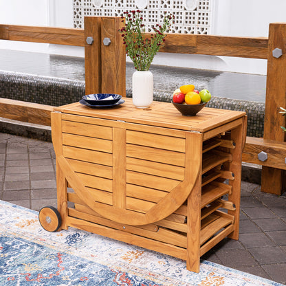 Set da pranzo pieghevole da esterno Cambridge Casual Miami da 7 pezzi in teak con cuscino per seduta Sunbrella