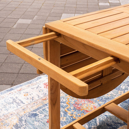 Set da pranzo pieghevole da esterno Cambridge Casual Miami da 7 pezzi in teak con cuscino per seduta Sunbrella