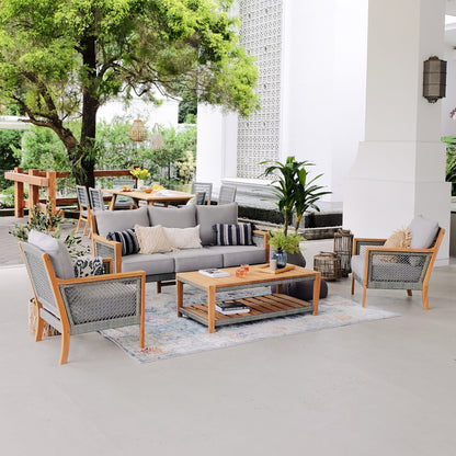 Set da conversazione per esterni Cambridge Casual Nassau in legno di teak, 4 pezzi