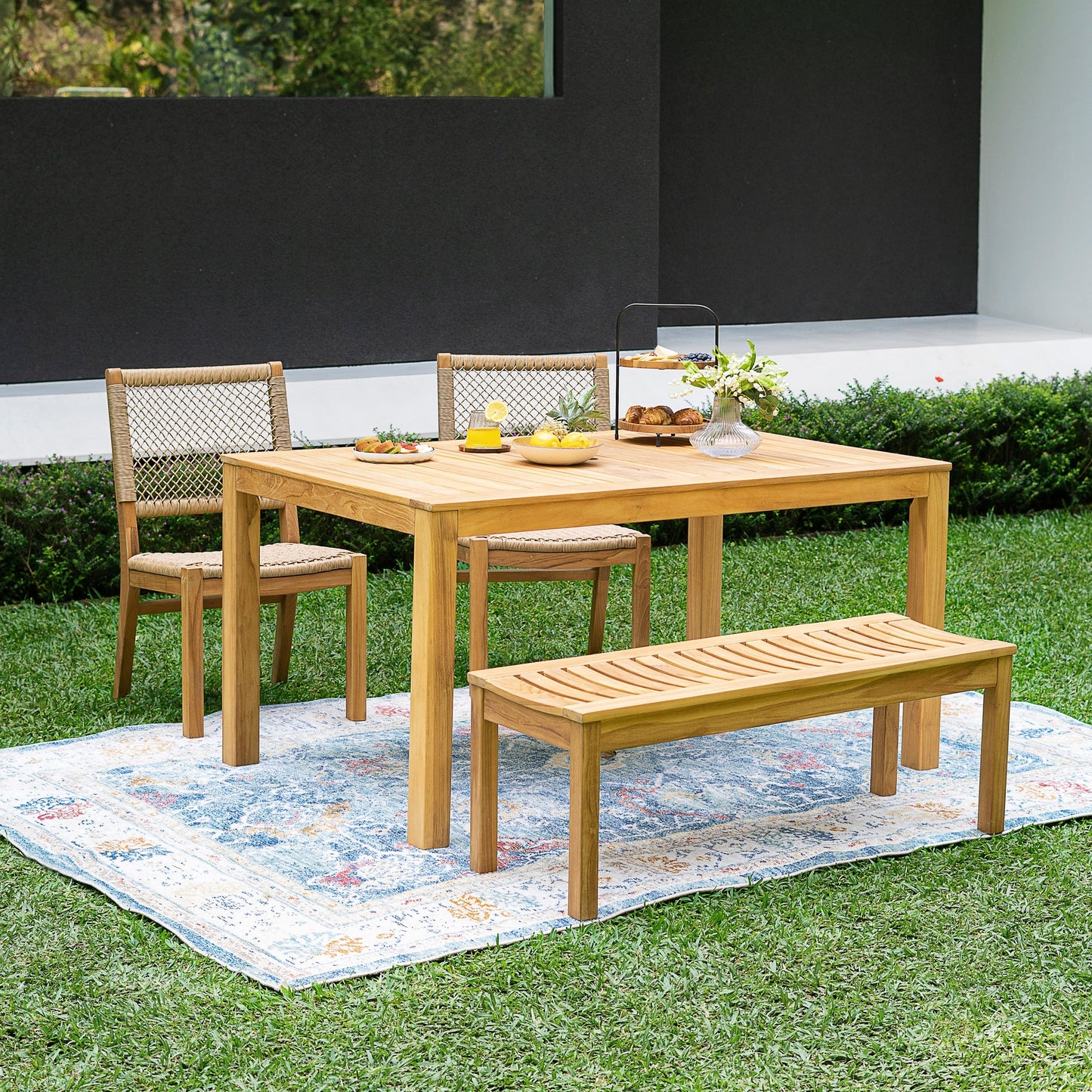 Set da pranzo per esterni Cambridge Casual Paxton in teak da 4 pezzi