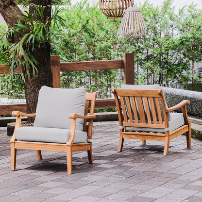 Set da conversazione per patio in legno di teak Cambridge Casual Robin da 4 pezzi