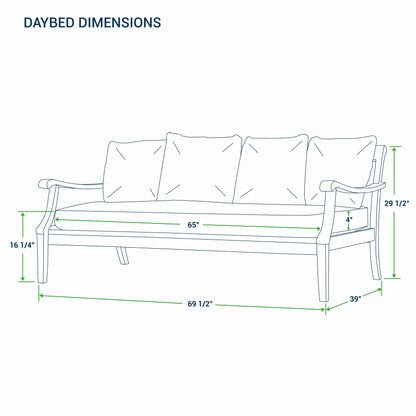 Set da conversazione per patio in legno di teak Cambridge Casual Robin da 4 pezzi