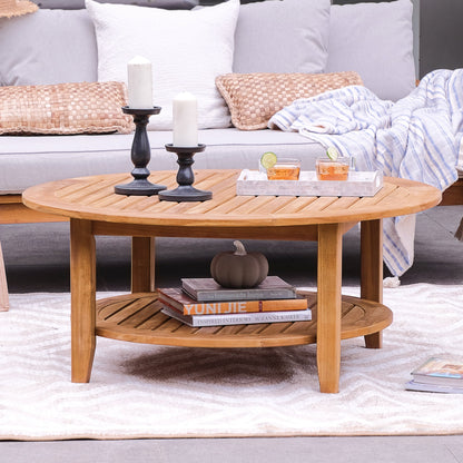 Set da conversazione per patio in legno di teak Cambridge Casual Robin da 4 pezzi