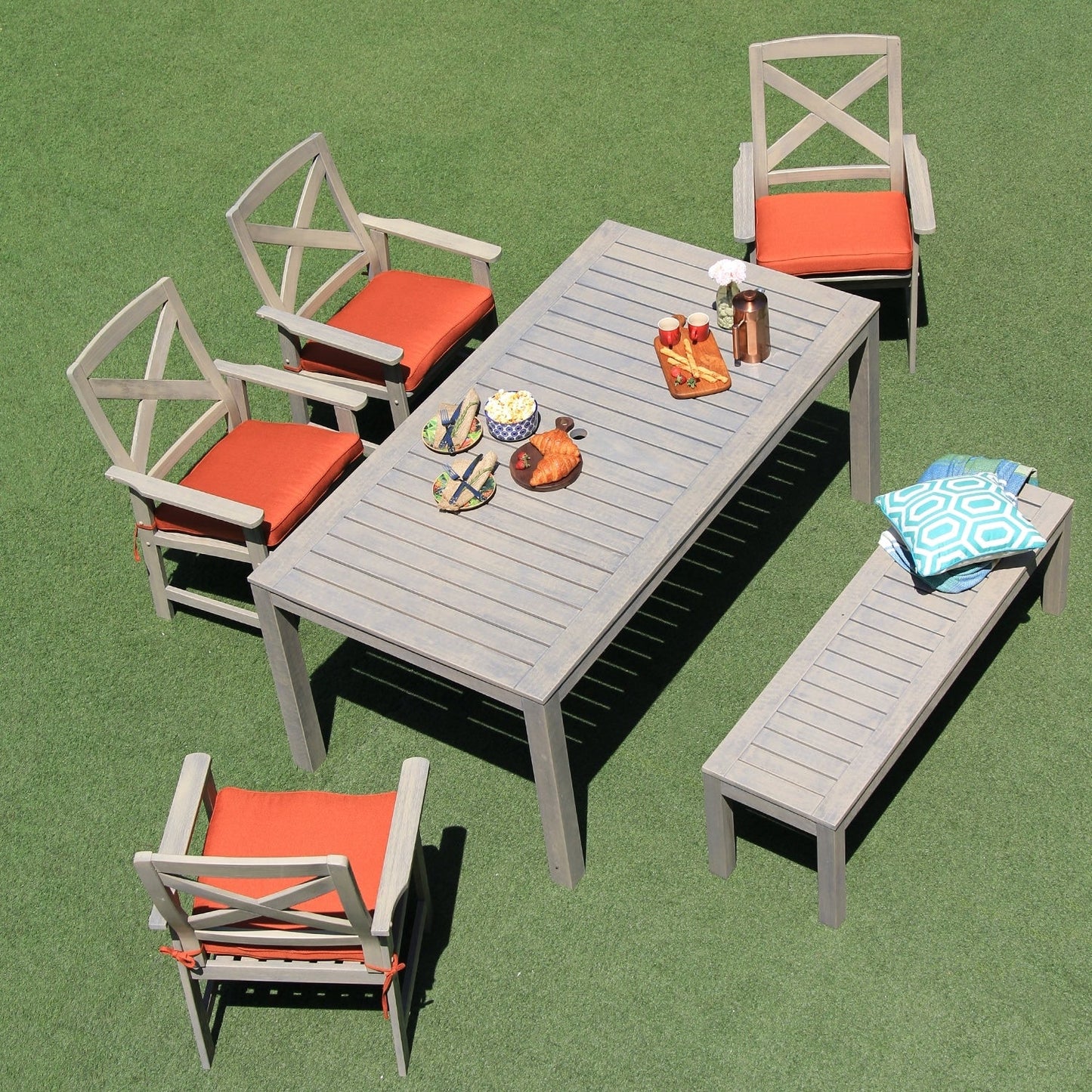 Set da pranzo per patio Cambridge Casual West Lake da 6 pezzi